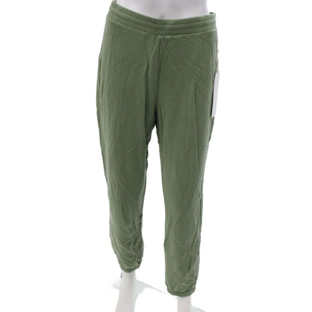Wheat Women Jogger Pants Green Solid Athleisure Modal Size S